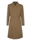 Herno Double-breasted Belted Coat In Burgundy