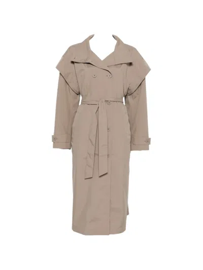 Herno Double-breasted Belted Coat In Metallic