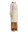 Herno Sand Cotton Gabardine Trench Coat In Gray
