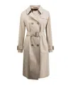 Herno Sand Cotton Gabardine Trench Coat In Gray