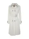 Herno Sand Cotton Gabardine Trench Coat In Gray