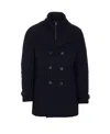 Herno Double Breasted Button Washington Peacoat In Blue
