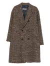 Herno Double-breasted Check Coat In Multi