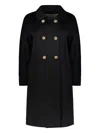 Herno Double-breasted Coat In Black