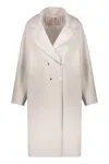 Herno Double-breasted Coat In White