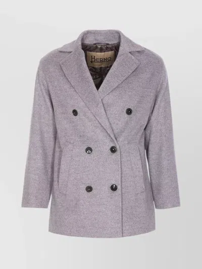 HERNO DOUBLE-BREASTED COAT NOTCHED LAPELS