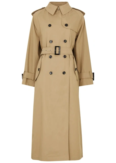 Herno Double-breasted Cotton Trench Coat In Beige
