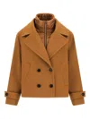 Herno 2 Layer Scuba And Nylon Ultralight Peacoat In Neutral