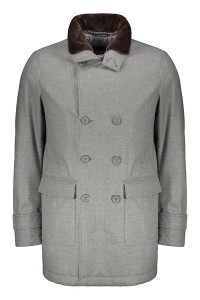 HERNO DOUBLE-BREASTED GRAY ELEGANT JACKET
