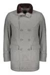 Herno Double-breasted Gray Elegant Jacket In Gray