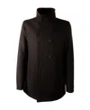 Herno Double-breasted High Neck Jacket In Black