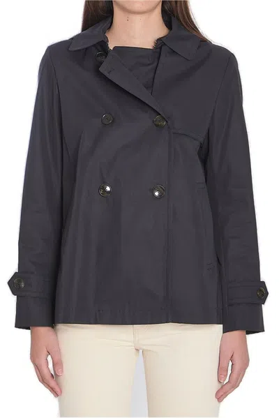 Herno Waterproof Peacot In Blue
