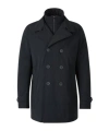 Herno Double-breasted Padded Stretch-shell Down Peacoat In Black