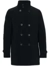 Herno Double-breasted Nylon Down Jacket In Blue