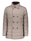 Herno Double-breasted Jacket In Neutral