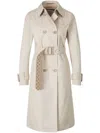 Herno Beige Cotton Double-breasted Trench Coat With Adjustable Sleeves In Neutral