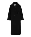 Herno Double Breasted Coat Wide Sleeves Lapel In Black