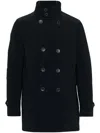 Herno Double-breasted Nylon Down Jacket In Black