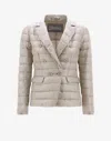 HERNO DOUBLE-BREASTED NYLON ULTRALIGHT BLAZER IN CHANTILLY