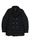 Herno Double-breasted Puffer Jacket With Quilted Texture In Black