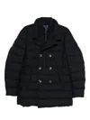 Herno Double-breasted Puffer Jacket With Quilted Texture In Black