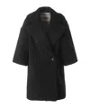 Herno Double-breasted Teddy Coat In Black