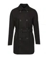 Herno Double-breasted Trench Coat In Delon Coats Black In Black