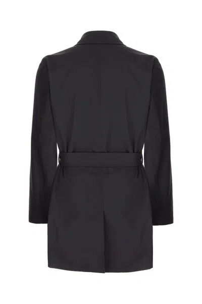 Herno Double-breasted Trench Coat In Dean Clothing In Black