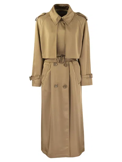 Herno Double-breasted Waterproof Trench Coat In Sand