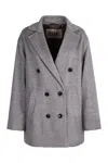 Herno Double-breasted Wool Coat In Gray