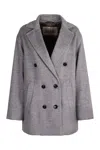 Herno Double-breasted Wool Coat In Grey