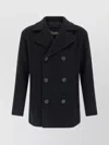 Herno Double-breasted Wool Coat Side Pockets In Black