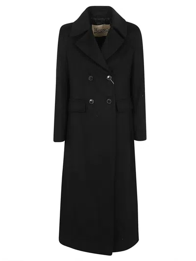 Herno Double-breasted Wool Coat With Pointed Lapels