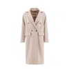 Herno Double-breasted Wool Coat With Sophisticated Lapel In Pink
