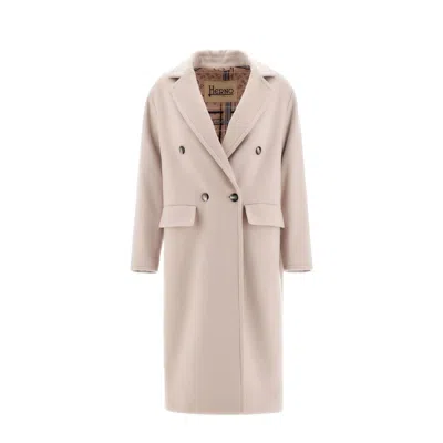 HERNO DOUBLE-BREASTED WOOL COAT WITH SOPHISTICATED LAPEL