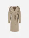 Herno Resort Coat In Double Faced Pure Wool In Brown