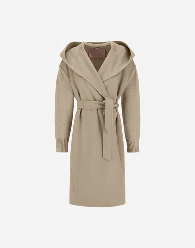 Herno Resort Coat In Double Faced Pure Wool In Brown