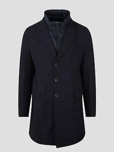 Pre-owned Herno Double-front Coat In Blue