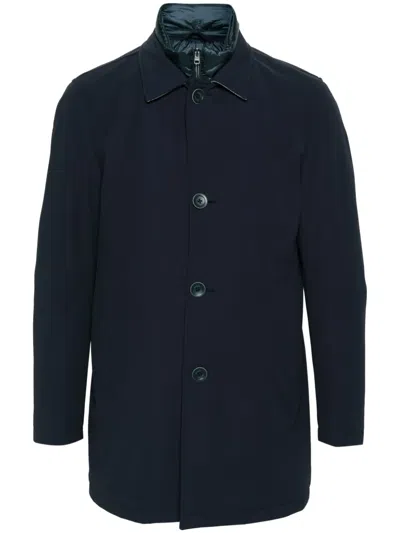 Herno Double-layer Coat In Blue