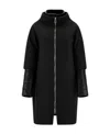 Herno Zip-up Virgin Wool Coat In Black