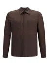 Herno Double Layer Ripstop Nylon Shacket In Brown