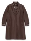Herno Layered Mixed Media Down Jacket In Brown