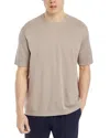 Herno Double Layered Short Sleeve Knit Tee In Tortora Chiaro
