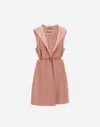 Herno Double-layered Wool Vest In Pink