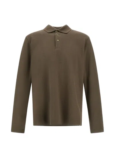 Herno Double Piqué Long-sleeve Polo Shirt In Green