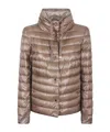 Herno Reversible Down Padded Jacket With High Collar In Brown