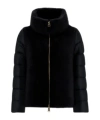 Herno Double Zipper Down Jacket In Black