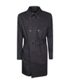 Herno Double-breasted Belted Coat In Black