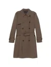 Herno Double-breasted Belted Coat In Brown