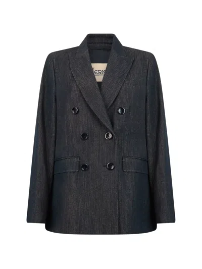 Herno Double-breasted Blazer In Blue